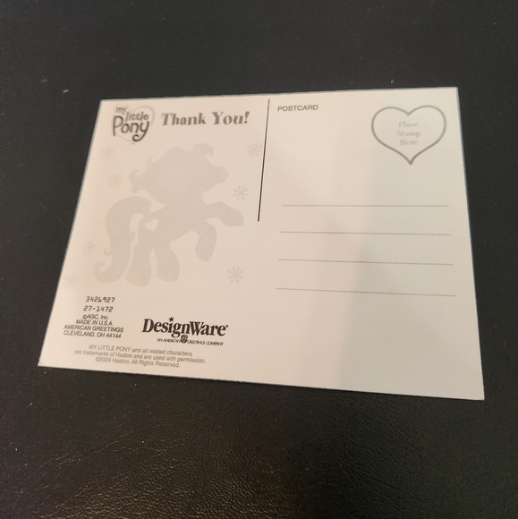 Thank You Card My Little Pony Post Card Made In USA 2003 Hasbro - Picture 3 of 7